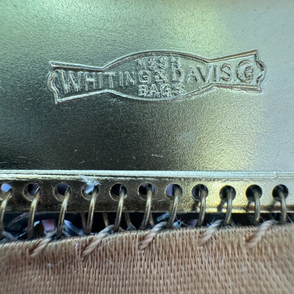 Vtg MCM  Whiting & Davis Tortoise Enamel Mesh Gold Framed Purse Bag Lucid Chain - Picture 4 of 15